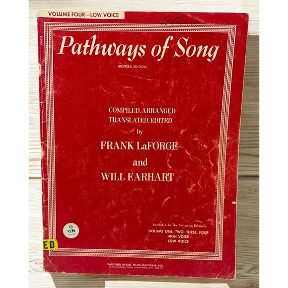 Pathways Of Song Volume Four Low Voice By Frank LaForge & Will Earhart Revised - Picture 1 of 7